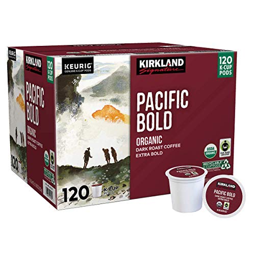 Kirkland Signature Pacific Bold Coffee K Cups, Dark Roast - 120 count, 3 lb box