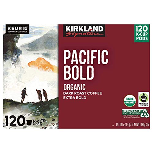 Kirkland Signature Pacific Bold Coffee K Cups, Dark Roast - 120 count, 3 lb box