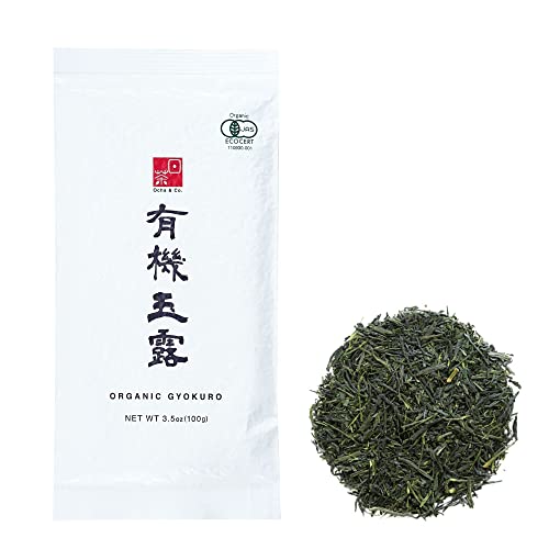 Ocha & Co. Organic Gyokuro – Shade Grown Japanese Loose Leaf – Smooth Umami-Rich Aromatic Organic green tea from Japan, 100g/3.5oz.