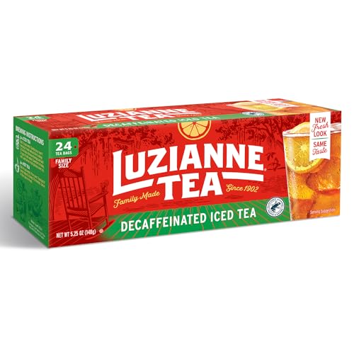 Luzianne Decaffeinated Iced Tea Bags, Family Size, 24 Count (Pack of 1)