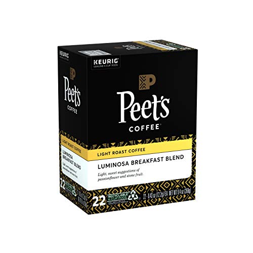 Peet’s Coffee Luminosa Breakfast Blend K-Cup Coffee Pods for Keurig Brewers, Light Roast, 22 Pods