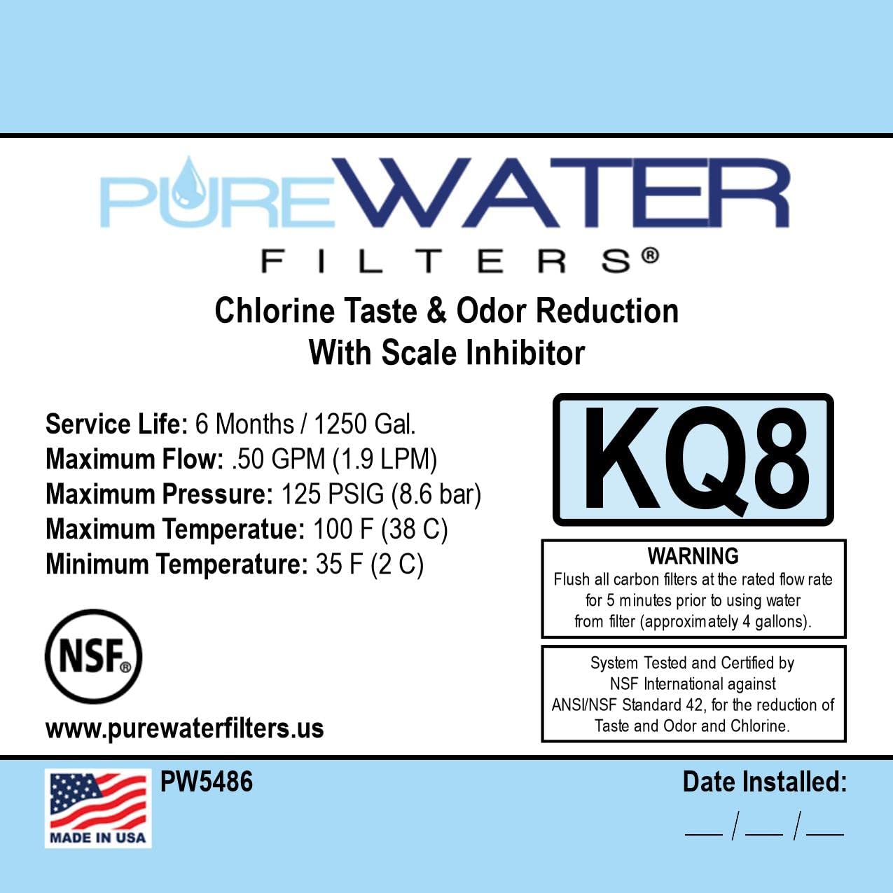 Kq8 Filter Kit for Keurig B150, K150, B155, K155, K2500, K3000, B3000, B3000se, K3500, K4000 by PureWater Filters