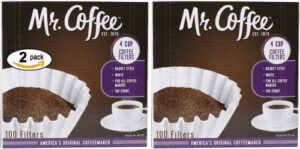 100 count 4 cup coffee filter for mr. coffee - pack of 2