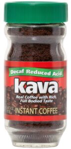 kava decaf acid reduced instant coffee, 4 ounce jar (pack of 1)