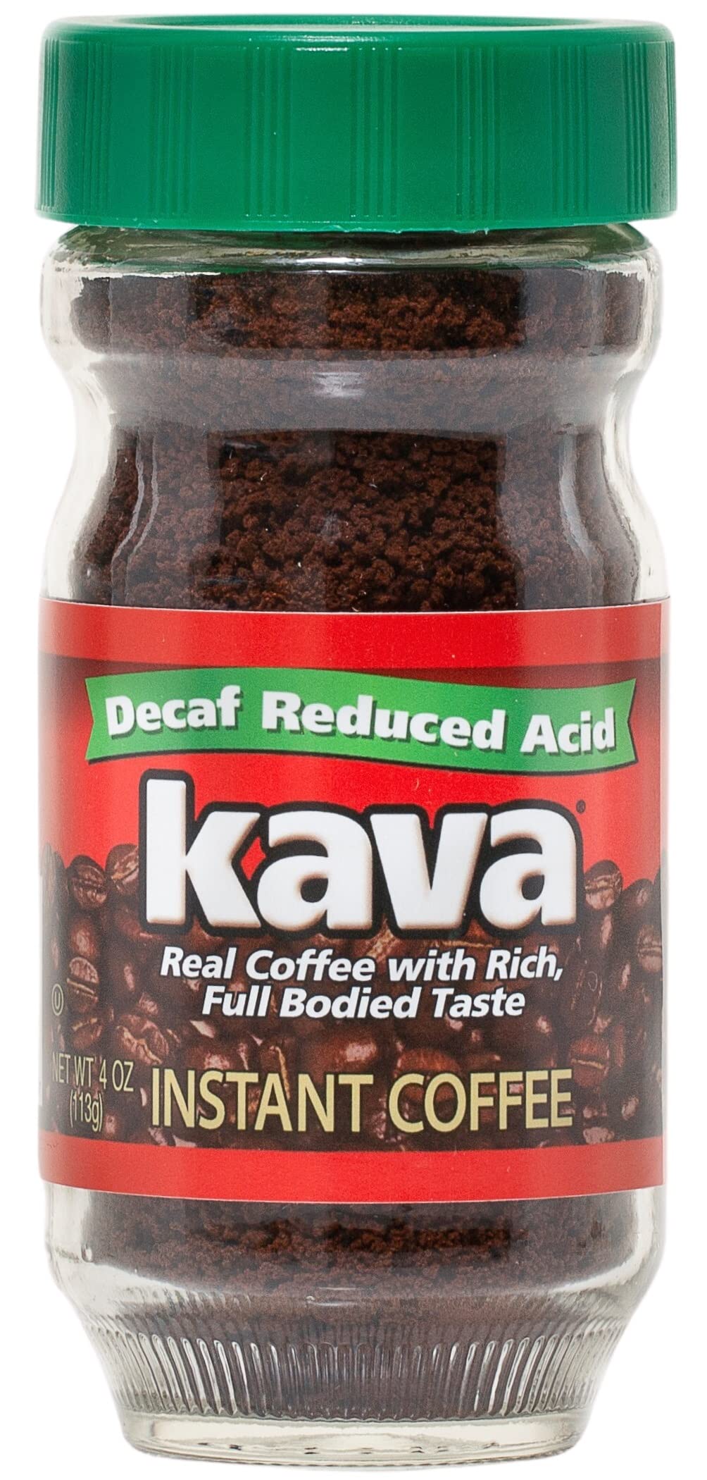 Kava Decaf Acid Reduced Instant Coffee, 4 Ounce Jar (Pack of 1)