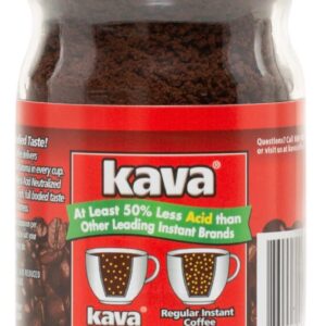 Kava Decaf Acid Reduced Instant Coffee, 4 Ounce Jar (Pack of 1)