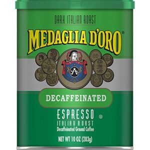medaglia d'oro decaf italian roast espresso style ground coffee, 10 ounces