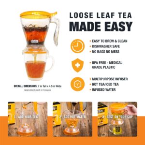 Tiesta Tea - Ultimate Live Loose Kit, Loose Leaf Tea Starter Kit, High to Non-Caffeinated Hot & Iced Tea, Starter Kit with Black, Green, Herbal Tea Sample Bags and 16oz Bottom Dispensing Tea Infuser