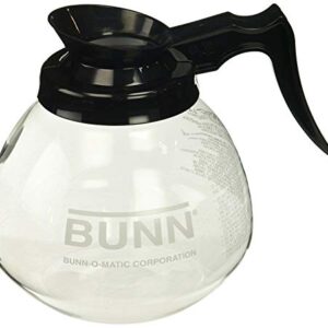 BUNN Coffee Pot Decanter/Carafe Black Regular - New Glass Design Shape - Ergonomic Handle - 12 Cup Capacity (Pack of 3)