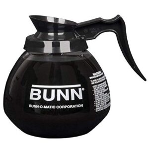 BUNN Coffee Pot Decanter/Carafe Black Regular - New Glass Design Shape - Ergonomic Handle - 12 Cup Capacity (Pack of 3)