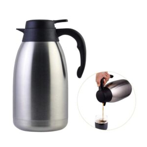 cozykit stainless steel thermal coffee carafe/double walled vacuum flask / 12 hour heat retention / 1.5 liter tea, water, and coffee dispenser