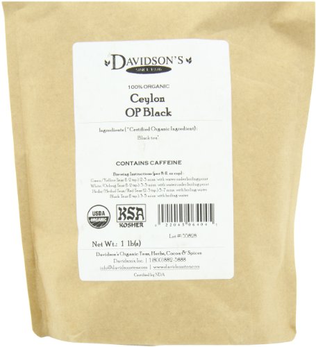 Davidson's Organics, Ceylon OP Black, Loose Leaf Tea, 16-Ounce Bag