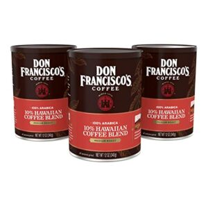 don francisco's hawaiian blend ground coffee (3 x 12 oz cans)