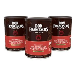 Don Francisco's Hawaiian Blend Ground Coffee (3 x 12 oz Cans)