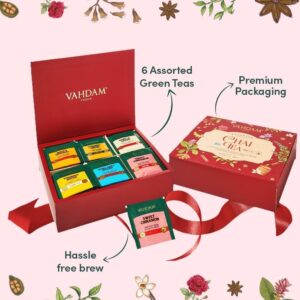 VAHDAM, Assorted Chai Tea Variety Pack (6 Flavors, 60 Tea Bags) Caffeinated, Gluten Free, Non GMO | Indian Masala Chai Tea Blends | Long Leaf Pyramid Tea Bags Variety Pack | Gifts for Women/Men