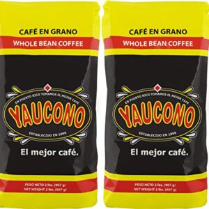 Yaucono Whole Bean Coffee, Arabica Medium Roast, Bagged, 2 Pound (Pack of 2)