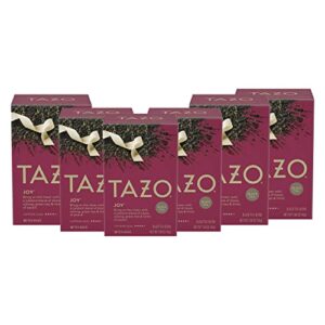 tazo joy limited edition seasonal blend tea bags, 20 count (pack of 6)