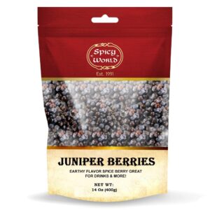 spicy world juniper berries whole 14 ounce bag- pure - great for cooking, drinks, tea & more!