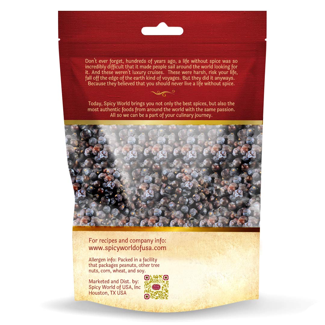 Spicy World Juniper Berries Whole 14 Ounce Bag- Pure - Great for Cooking, Drinks, Tea & More!