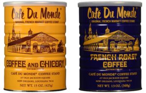 cafe du monde coffee and chickory and french roast bundle. new orleans coffee bundle includes one 15 ounce original coffee and one 13 ounce