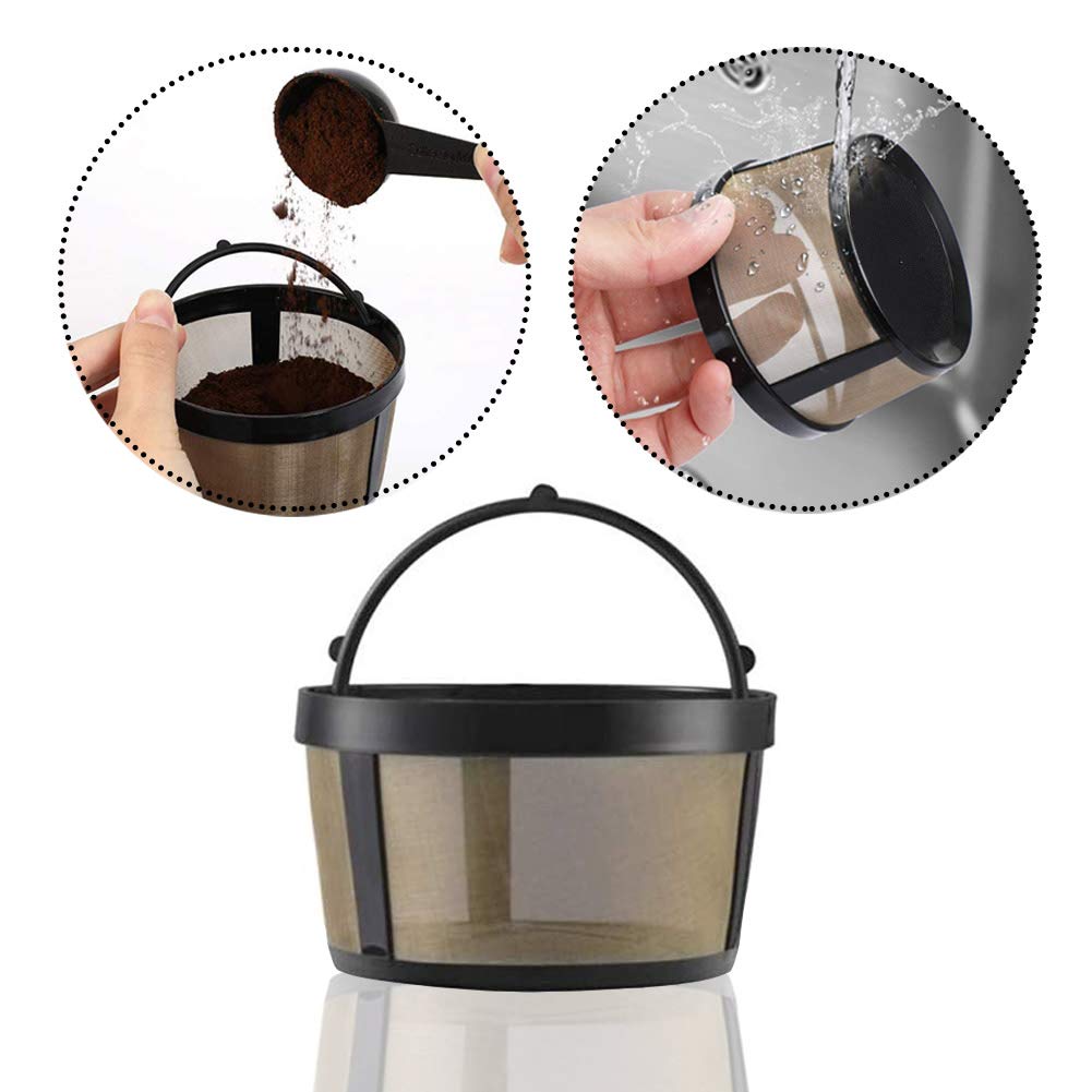 Permanent Basket-Style Gold Tone Coffee Filter designed for Mr. Coffee 10-12 Cup Basket-Style Coffeemakers