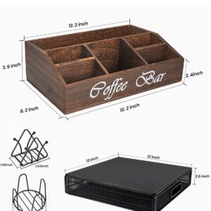 CODOGOY Coffee Bar Accessory Coffee Station Organizer, 2 in 1 Coffee Pod Drawer & Tea Bag Holder