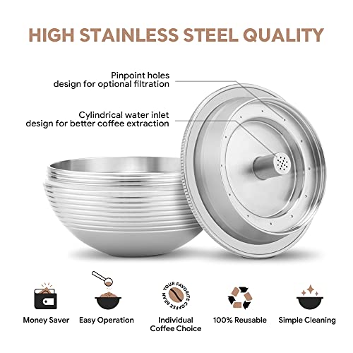 Stainless Steel Metal Coffee Capsule Compatible for Vertuo Coffee Espresso Size Nespresso Vertuoline Reusable Pods Holder Vertuolline GCA1,ENV135S,ENV135B,ENV135T,ENV135R (capsule)
