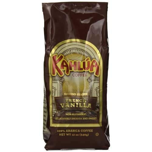 White Coffee Kahlua Gourmet Ground Coffee, French Vanilla 12 Ounce