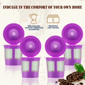 Reusable K Cups for Keurig 1.0 & 2.0 Brewers, Stainless Steel Refillable Mesh Filter, Eco-Friendly Coffee Pods (Pack of 4)