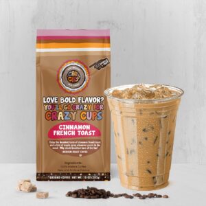 Crazy Cups Flavored Ground Coffee Variety Pack, Includes Cinnamon French Toast, Caramel Vanilla, Pumpkin Caramel Spice, in 10 oz Bags, For Brewing Flavored Hot or Iced Coffee, Variety 3 Pack