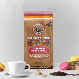 Crazy Cups Flavored Ground Coffee Variety Pack, Includes Cinnamon French Toast, Caramel Vanilla, Pumpkin Caramel Spice, in 10 oz Bags, For Brewing Flavored Hot or Iced Coffee, Variety 3 Pack