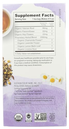 NUMI Organic Sweet Slumber Herbal Tea, 16 CT