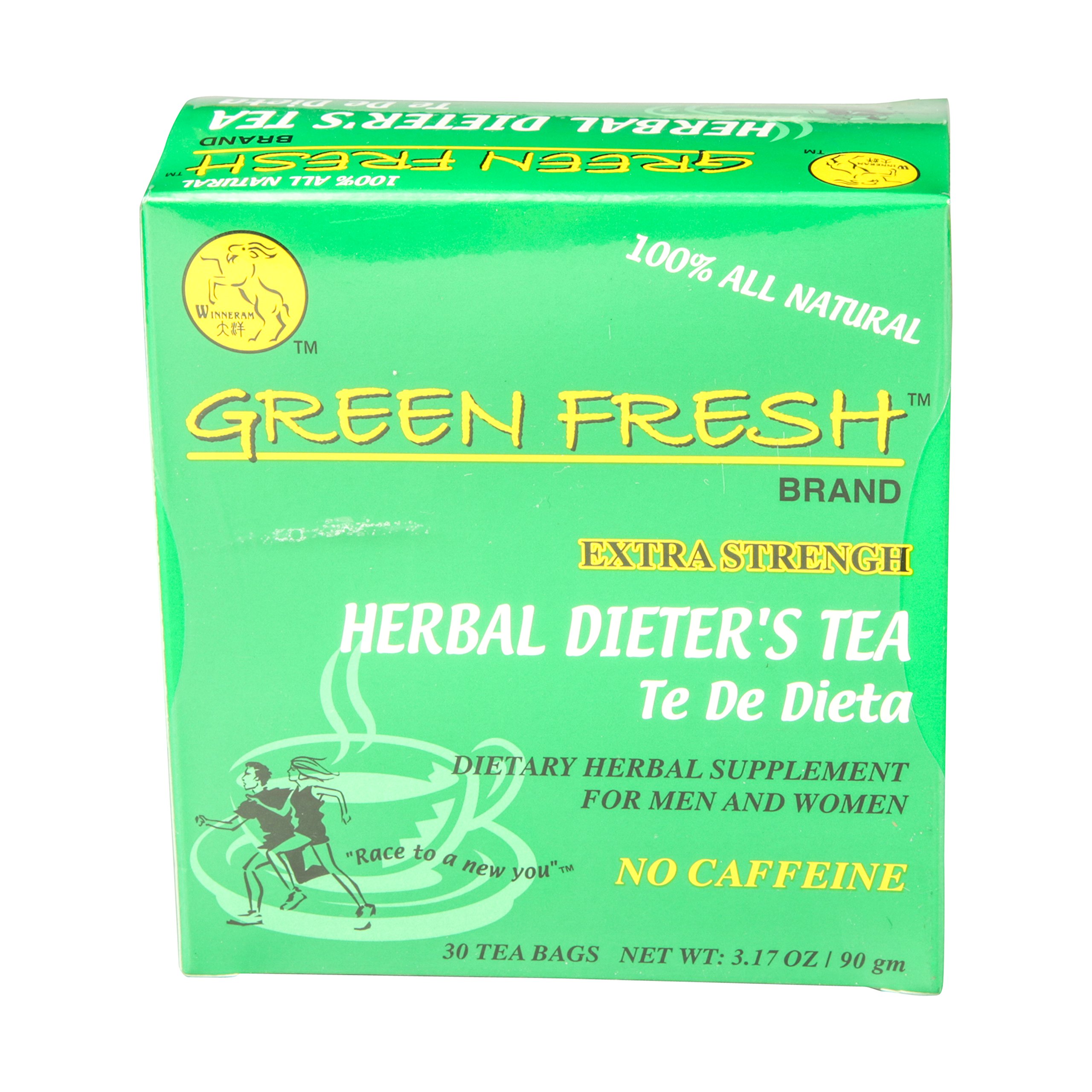 Green Fresh Extra Strength Herbal Dieters Tea (30 Count), 2.11 Ounces