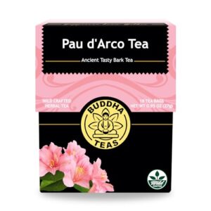 buddha teas pau d'arco tea - ou kosher, 18 bleach-free tea bags
