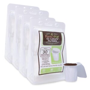 ez-carafe disposable k-carafe paper filters with patented top lid - compatible and for use with keurig 2.0 k-carafe reusable coffee pods, 4-pack (120 filters)