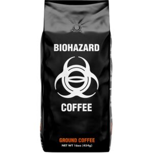 biohazard ground coffee, the world's strongest coffee 928 mg caffeine (16 oz)