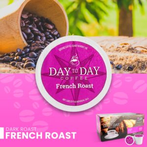 Day To Day 120-Count French Roast, Dark Roast Single Serve Coffee Pods for K Cups Keurig Brewers (French Roast, 120 Count (Pack of 1))