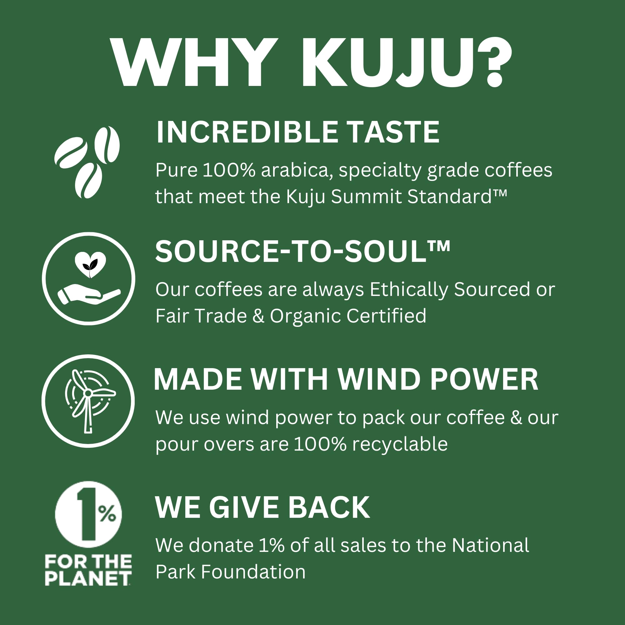 Kuju Coffee Premium Pour Over Camping Coffee Singles - 6 Pack Basecamp Blend, Medium Roast - Superior Instant Pocket Coffee for Backpacking, Travel, and Camp