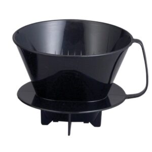 Fino Pour-Over Coffee Brewing Filter Cone, Number 4-Size, Black, Brews 8 to 12-Cups