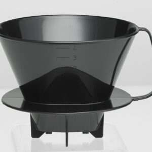 Fino Pour-Over Coffee Brewing Filter Cone, Number 4-Size, Black, Brews 8 to 12-Cups