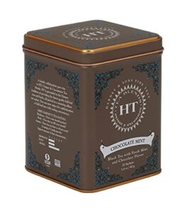 harney and sons chocolate mint, flavored black tea - 20 sachets per tin