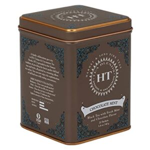 Harney and Sons Chocolate Mint, Flavored Black Tea - 20 Sachets per Tin