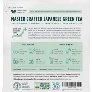 Jade Leaf Matcha Organic Matcha + Green Tea Bags - Traditional - Ceremonial Matcha + Whole Leaf Sencha - Authentically Japanese (35 Pyramid Sachets)