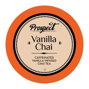prospect tea co. caffeinated vanilla chai tea pods compatible with k cup brewers including 2.0, 40 count