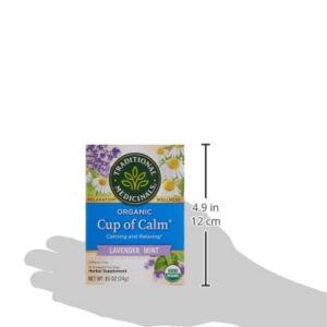 Traditional Medicinals Organic Cup of Calm Lavender Mint Herbal Tea, Calming & Relaxing, (Pack of 1) - 16 Tea Bags