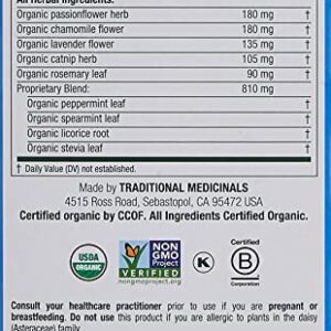 Traditional Medicinals Organic Cup of Calm Lavender Mint Herbal Tea, Calming & Relaxing, (Pack of 1) - 16 Tea Bags