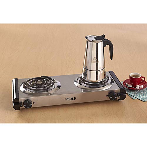 IMUSA USA B120-22062M Stainless Steel Stovetop Espresso Coffeemaker 6-Cup, Silver