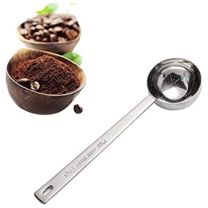 Dingq 30ml 2pcs Coffee Scoop,Stainless Steel Tablespoon, Long Handle Coffee Sugar Powder Tea Scoop,Measuring Spoons, Silver, eSd713146