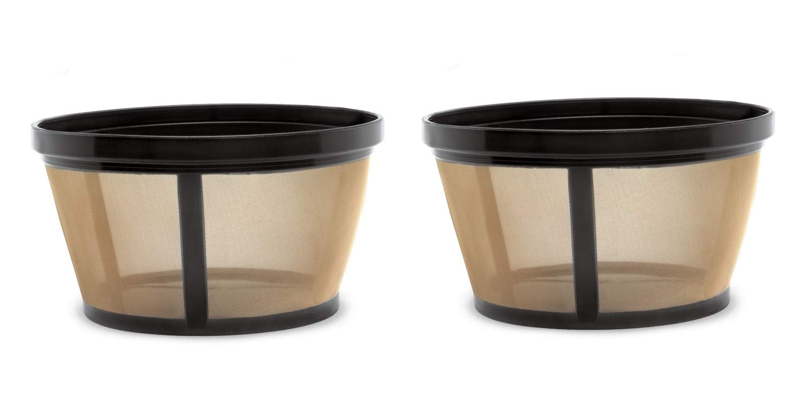 2 X Permanent Basket-Style Gold Tone Coffee Filter designed for Mr. Coffee 10-12 Cup Basket-Style Coffeemakers