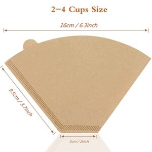 Coffee Filter #2,Cone Coffee Filter 2-4 Cups, Disposable Coffee Filters Paper for Smooth and Clean Taste, Pour Over and Coffee Maker (Natural Unbleached, U-shaped 100 Count)